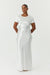 SATIN BIAS MAXI TEE DRESS | POWDER WHITE - THIRD FORM