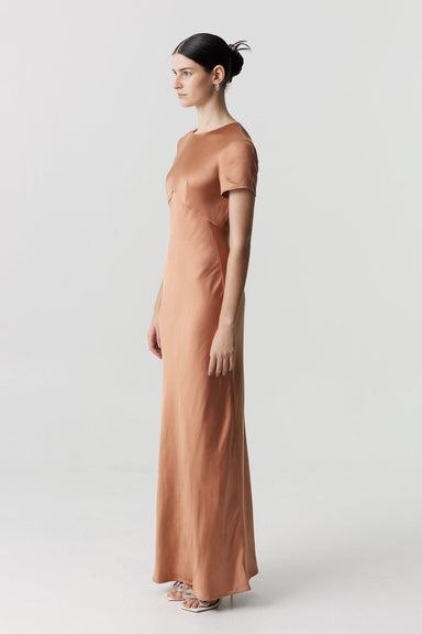 THIRD FORM SATIN BIAS MAXI TEE DRESS | ROSÉ