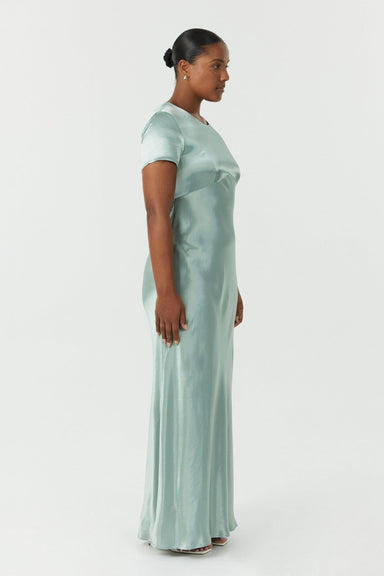 SATIN BIAS MAXI TEE DRESS | WAVE - THIRD FORM
