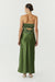 SATIN BIAS TIE SIDE SKIRT | OLIVE - THIRD FORM