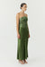 SATIN BIAS TIE SIDE SKIRT | OLIVE - THIRD FORM