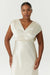 SATIN CROSS OVER GATHER DRESS | BUTTERCREAM - THIRD FORM