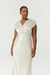 SATIN CROSS OVER GATHER DRESS | BUTTERCREAM - THIRD FORM