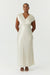 SATIN CROSS OVER GATHER DRESS | BUTTERCREAM - THIRD FORM