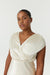 SATIN CROSS OVER GATHER DRESS | BUTTERCREAM - THIRD FORM