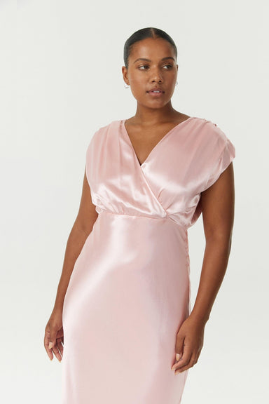 SATIN CROSS OVER GATHER DRESS | FAIRY FLOSS - THIRD FORM