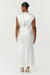 THIRD FORM SATIN CROSS OVER GATHER DRESS | POWDER WHITE