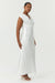 THIRD FORM SATIN CROSS OVER GATHER DRESS | POWDER WHITE