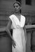 THIRD FORM SATIN CROSS OVER GATHER DRESS | POWDER WHITE