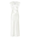 THIRD FORM SATIN CROSS OVER GATHER DRESS | POWDER WHITE