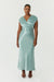 SATIN CROSS OVER GATHER DRESS | WAVE - THIRD FORM