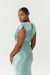 SATIN CROSS OVER GATHER DRESS | WAVE - THIRD FORM
