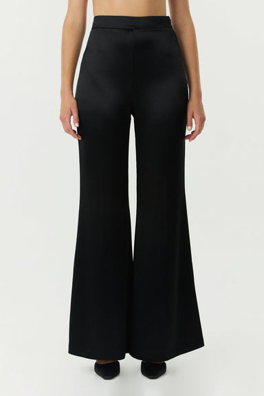 THIRD FORM SATIN FLARE TROUSER | BLACK