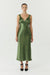 SATIN GATHER BRA BIAS SLIP | OLIVE - THIRD FORM