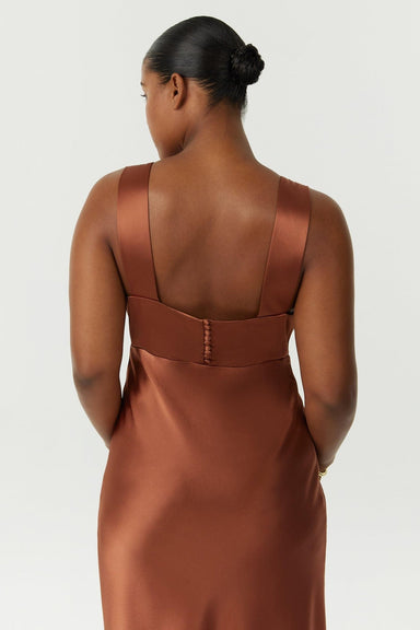 SATIN GATHER BRA BIAS SLIP | SPICE - THIRD FORM