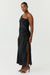 SATIN GATHER ONE SHOULDER DRESS | BLACK - THIRD FORM