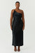 SATIN GATHER ONE SHOULDER DRESS | BLACK - THIRD FORM