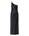 SATIN GATHER ONE SHOULDER DRESS | BLACK - THIRD FORM