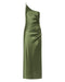 SATIN GATHER ONE SHOULDER DRESS | OLIVE - THIRD FORM