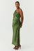 SATIN GATHER ONE SHOULDER DRESS | OLIVE - THIRD FORM