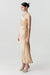 THIRD FORM SATIN GATHER ONE SHOULDER DRESS | SAND