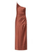 SATIN GATHER ONE SHOULDER DRESS | SPICE - THIRD FORM