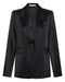 THIRD FORM SATIN TAILORED BLAZER | BLACK