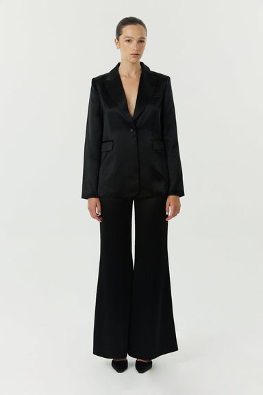 THIRD FORM SATIN TAILORED BLAZER | BLACK