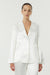 THIRD FORM SATIN TAILORED BLAZER | POWDER WHITE
