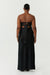 SATIN TIE BACK STRAPLESS MAXI | BLACK - THIRD FORM