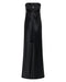 SATIN TIE BACK STRAPLESS MAXI | BLACK - THIRD FORM