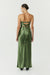 THIRD FORM SATIN TIE BACK STRAPLESS MAXI | OLIVE