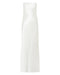 SATIN TIE BACK STRAPLESS MAXI | POWDER WHITE - THIRD FORM