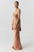 THIRD FORM SATIN TIE BACK STRAPLESS MAXI | ROSÉ