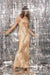 THIRD FORM SATIN TIE BACK STRAPLESS MAXI | SAND