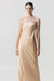 THIRD FORM SATIN TIE BACK STRAPLESS MAXI | SAND