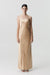 THIRD FORM SATIN TIE BACK STRAPLESS MAXI | SAND