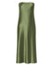 SATIN TIE BACK STRAPLESS MIDI | OLIVE - THIRD FORM