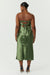 SATIN TIE BACK STRAPLESS MIDI | OLIVE - THIRD FORM