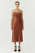 SATIN TIE BACK STRAPLESS MIDI | SPICE - THIRD FORM