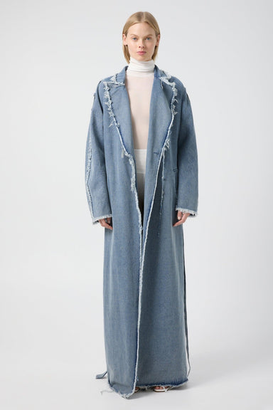 SENSES DENIM COAT | DISTRESSED BLUE - THIRD FORM