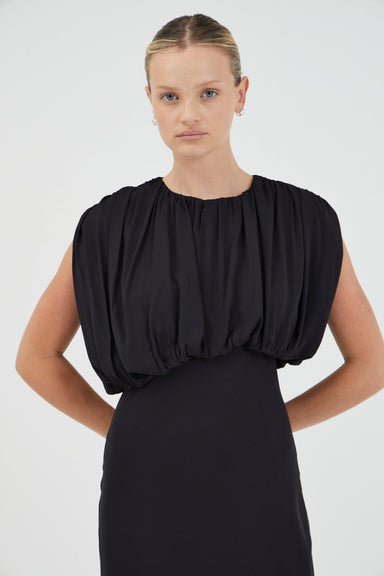SERAPHIC MIDI DRESS | BLACK - THIRD FORM