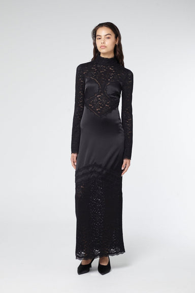 THIRD FORM SERENADE LACE LONG SLEEVE DRESS | BLACK