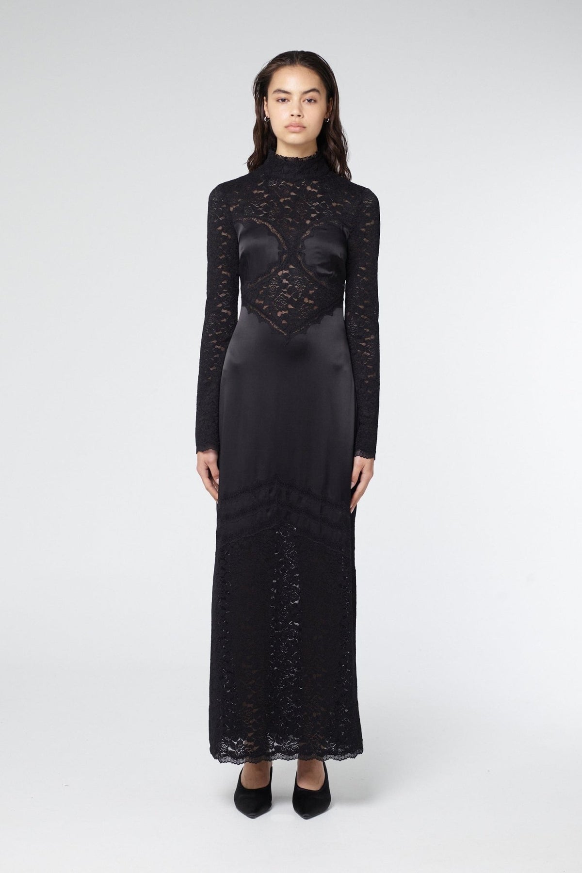 black lace dress with sleeves formal Serenade Long Sleeve 06-22 Wtxue Dresses for Women Size:UK 5 / US 6 / EU 22