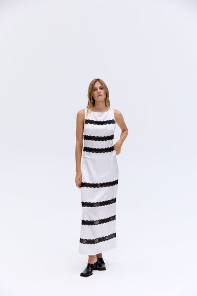 SEVIN LACE PANELLED SKIRT | IVORY - THIRD FORM