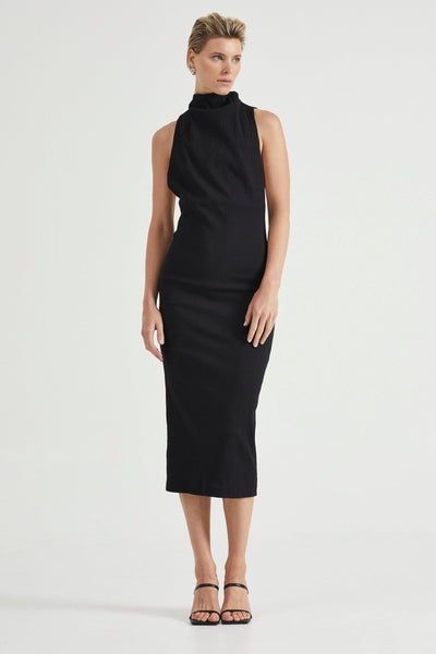 stone midi dresses SKIPPING STONE MIDI DRESS | BLACK THIRD FORM | Latest Women's Clothing