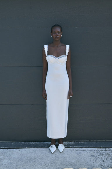 THIRD FORM STILLNESS LACE EDGE MAXI | CHALK