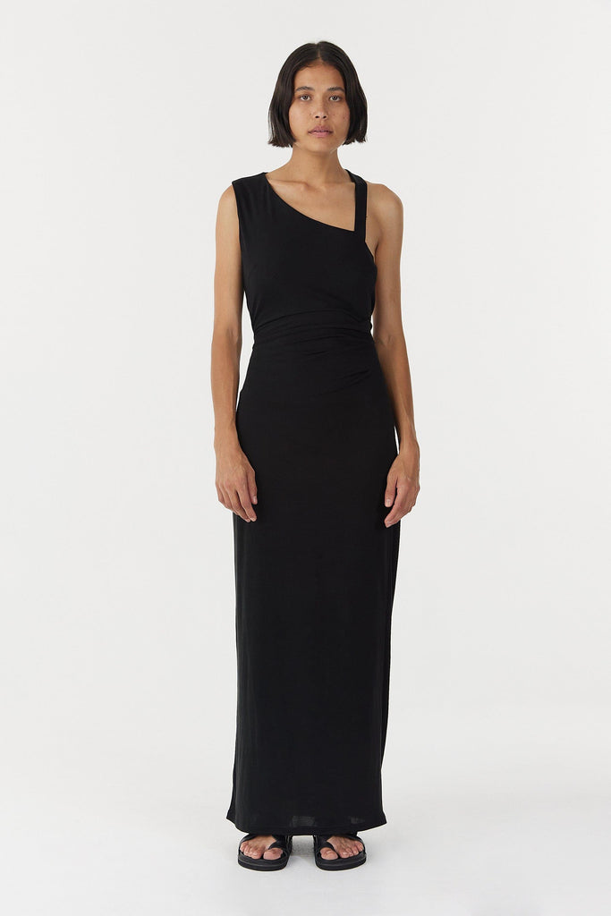 knee length dresses for ladies STIRLING TWIST ASYMMETRIC MAXI DRESS