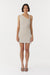 STIRLING TWIST ASYMMETRIC MINI DRESS | OYSTER GREY - THIRD FORM