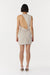 STIRLING TWIST ASYMMETRIC MINI DRESS | OYSTER GREY - THIRD FORM